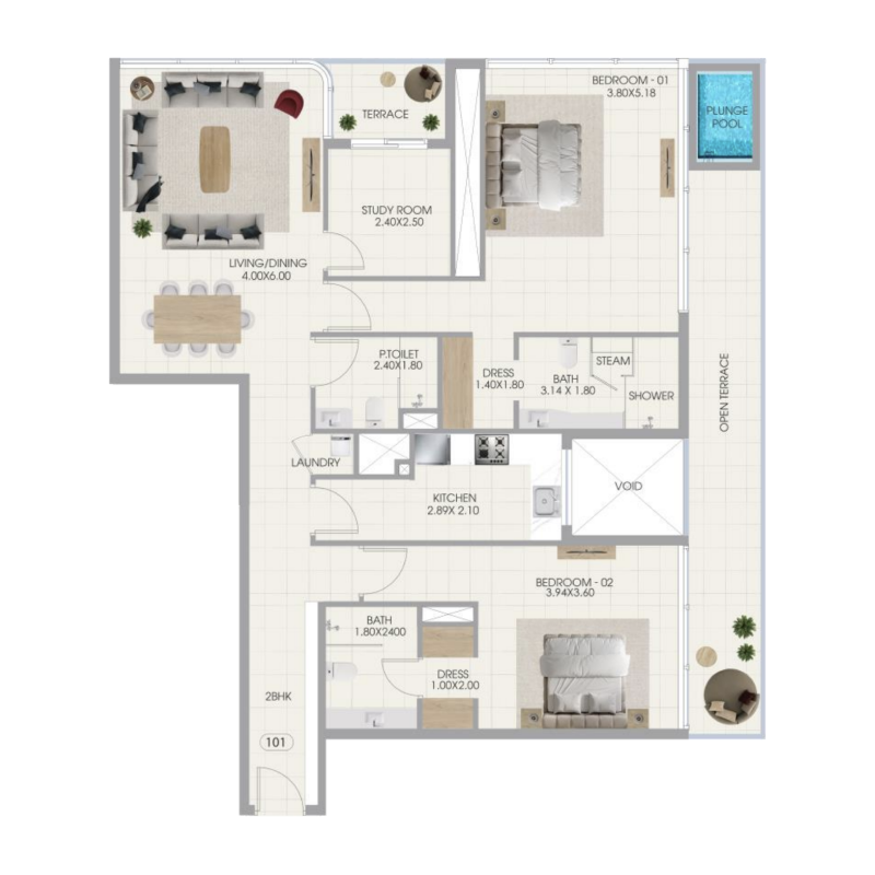 2 Bedrooms