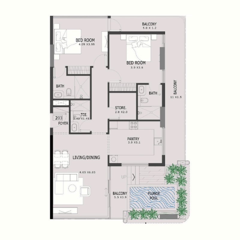 2 Bedrooms