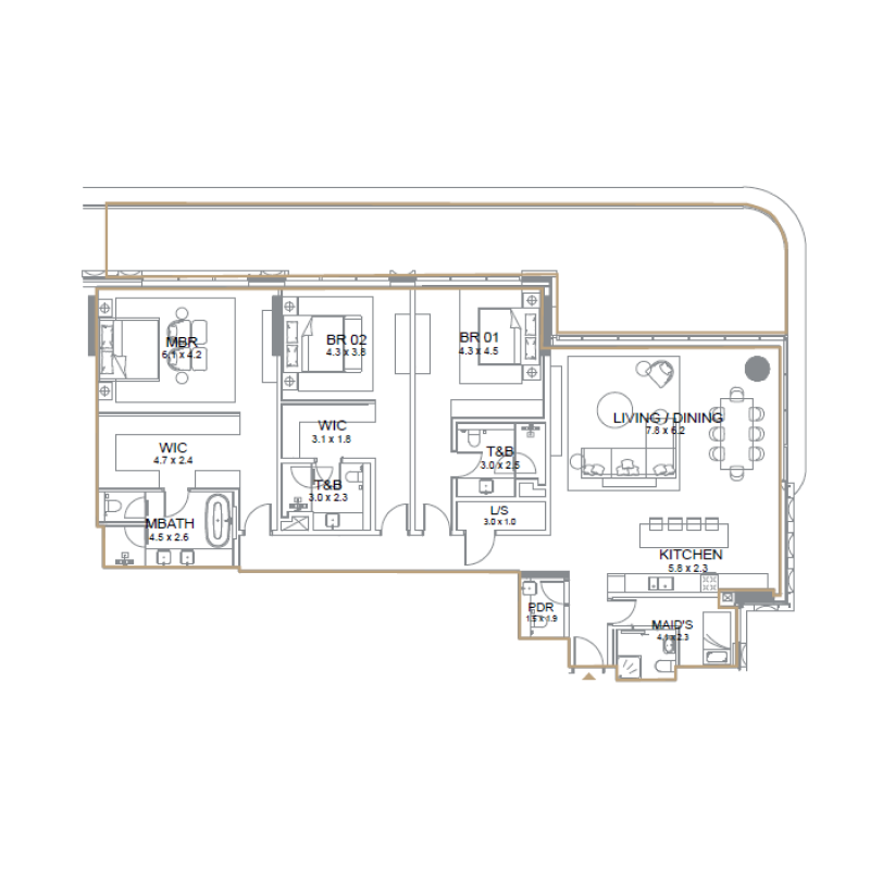 3 Bedrooms