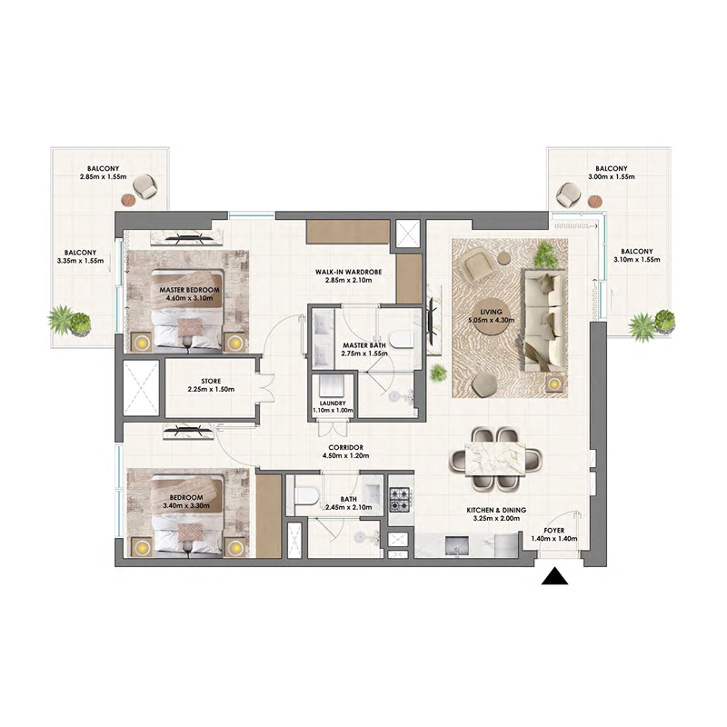 2 Bedrooms