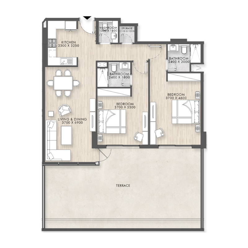 2 Bedrooms
