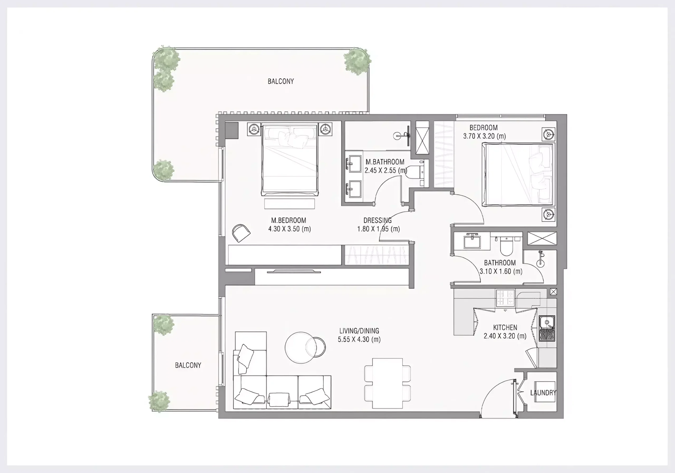 2 Bedrooms