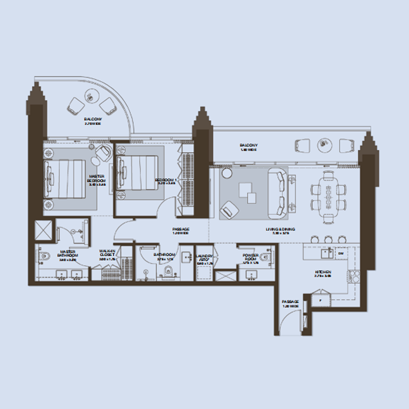 2 Bedrooms