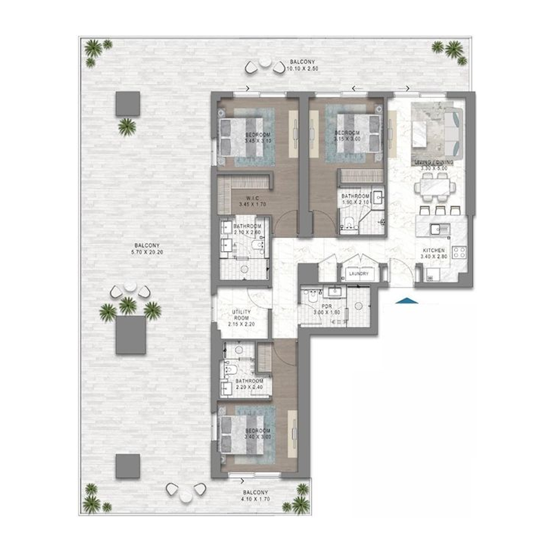 3 Bedrooms