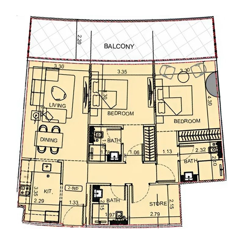 2 Bedrooms