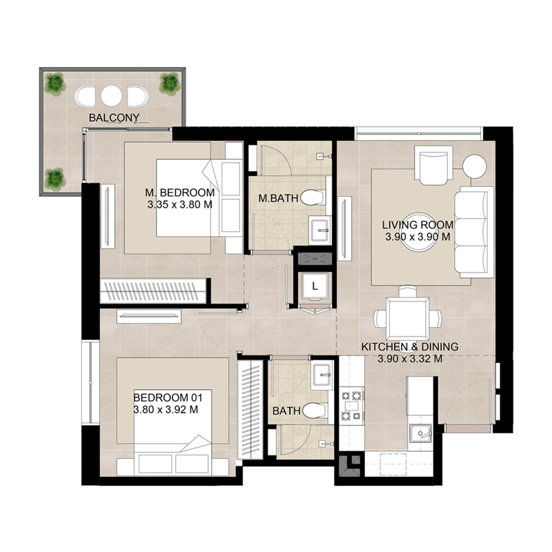 2 Bedrooms