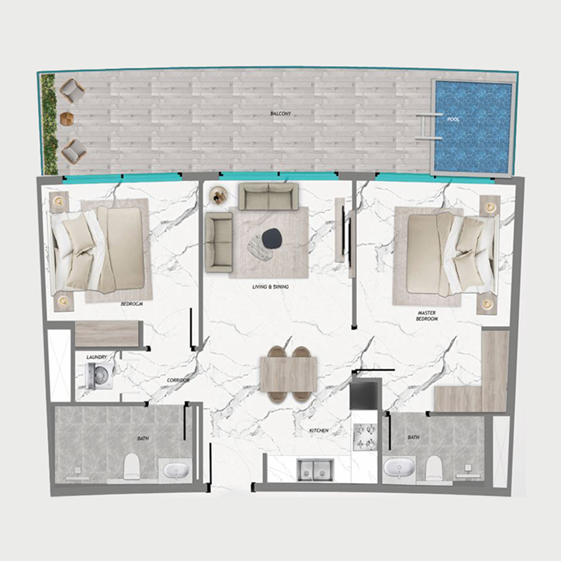 2 Bedrooms