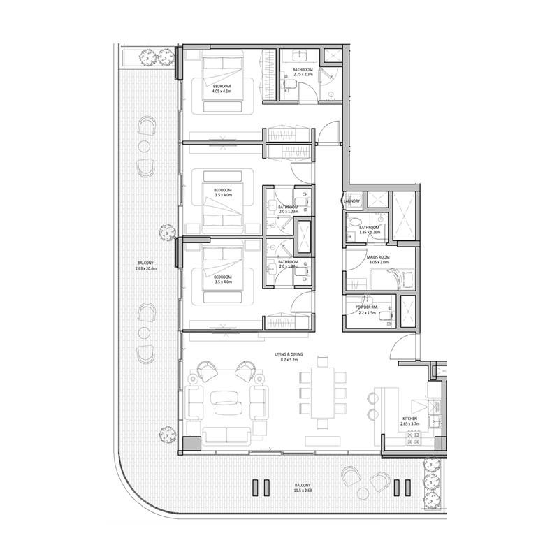 3 Bedrooms