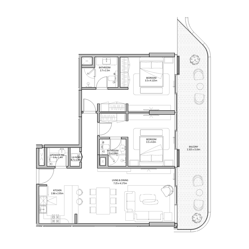 2 Bedrooms