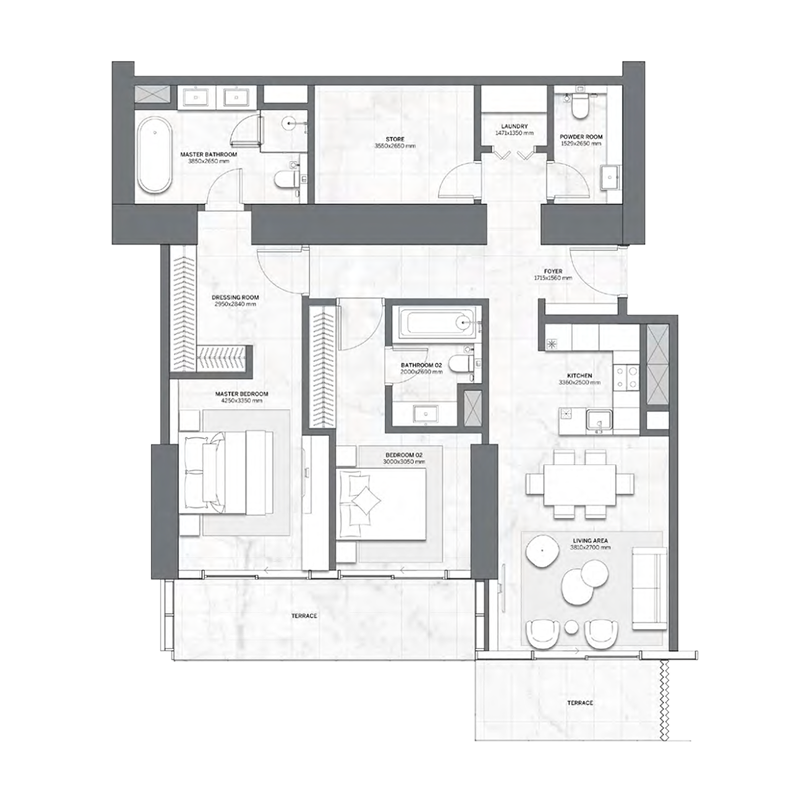 2 Bedrooms