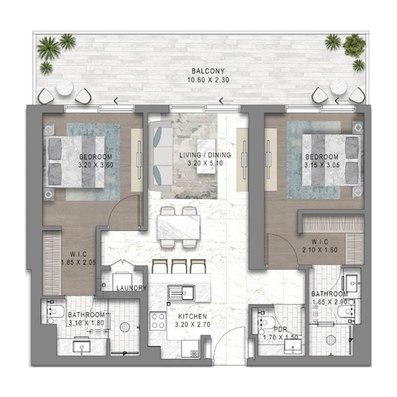 2 Bedrooms