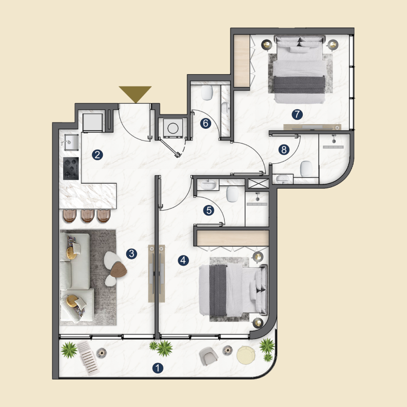 2 Bedrooms