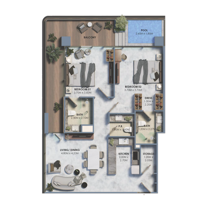 2 Bedrooms