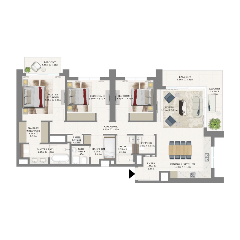 3 Bedrooms