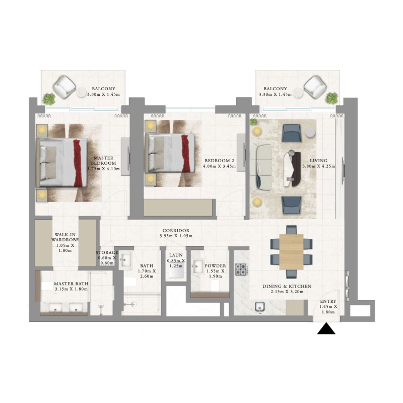 2 Bedrooms