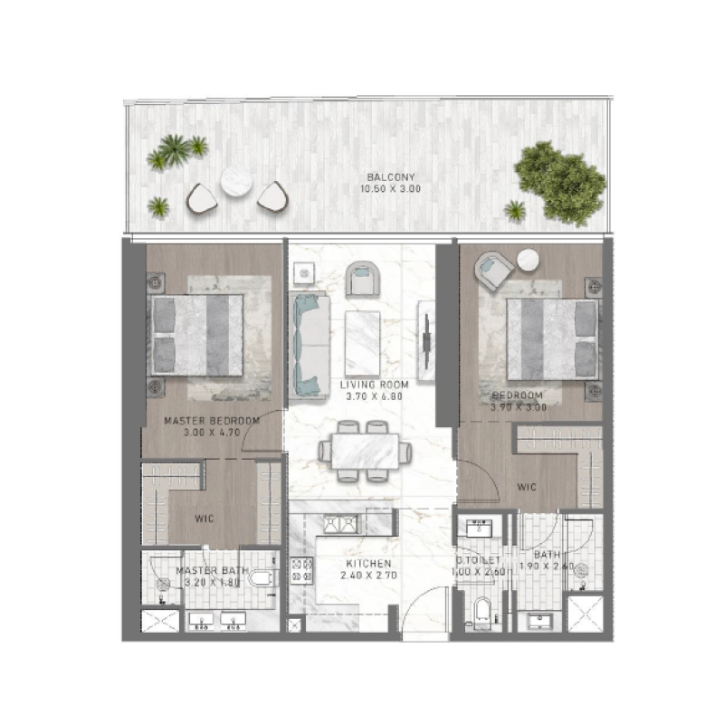 2 Bedrooms