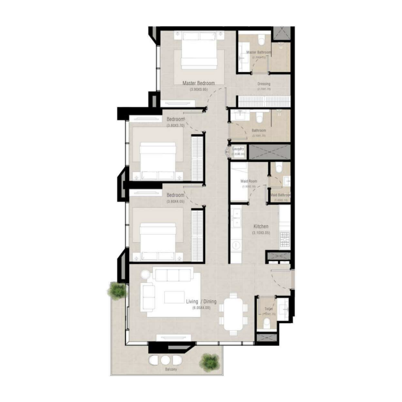 3 Bedrooms