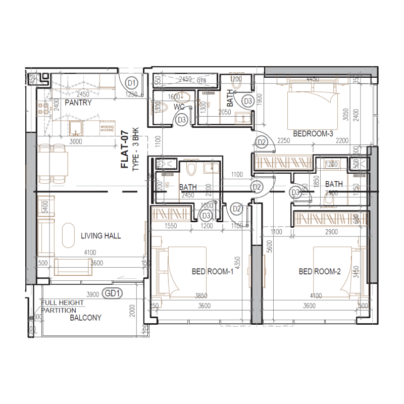 3 Bedrooms
