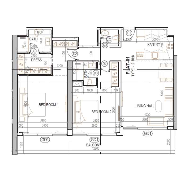 2 Bedrooms