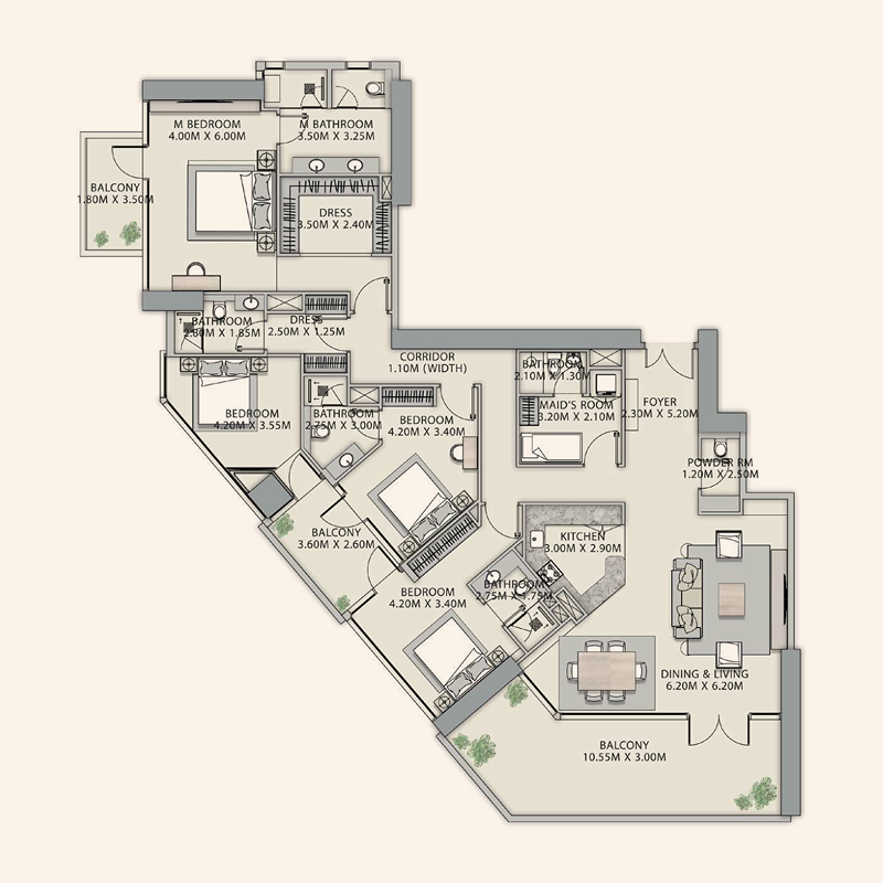 4 Bedrooms