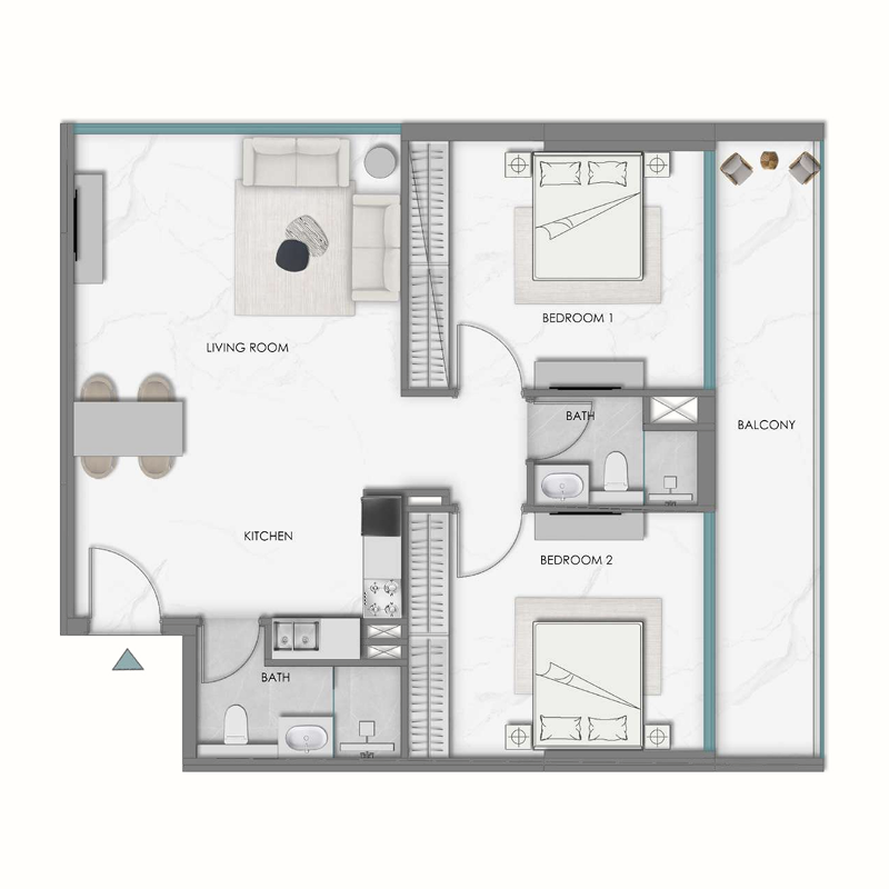 2 Bedrooms