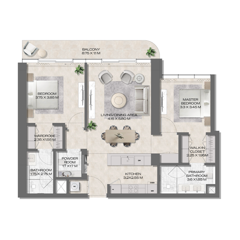 2 Bedrooms