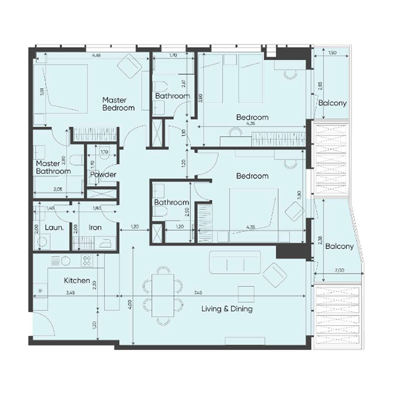 3 Bedrooms