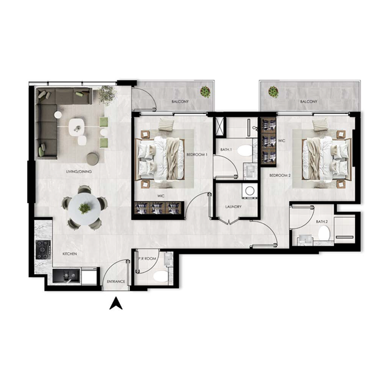 2 Bedrooms