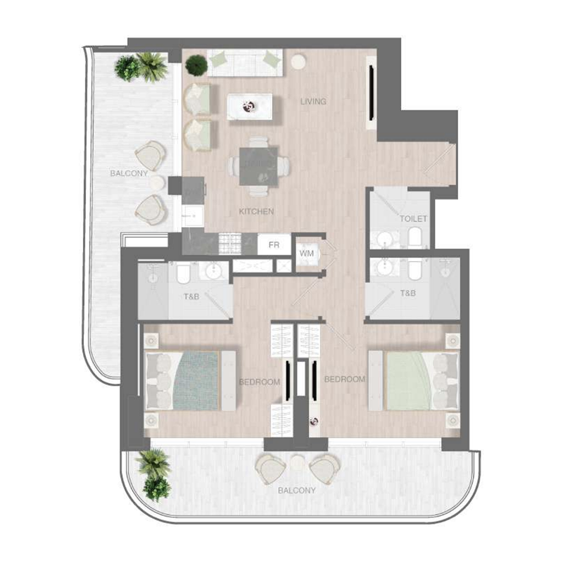 2 Bedrooms