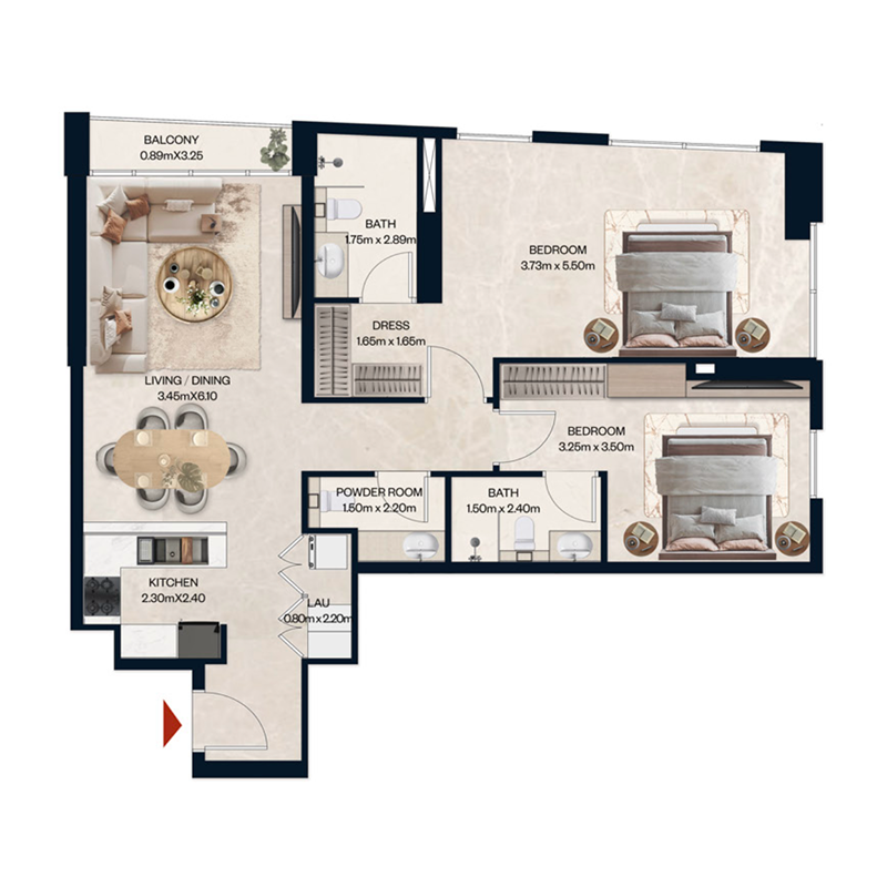 2 Bedrooms