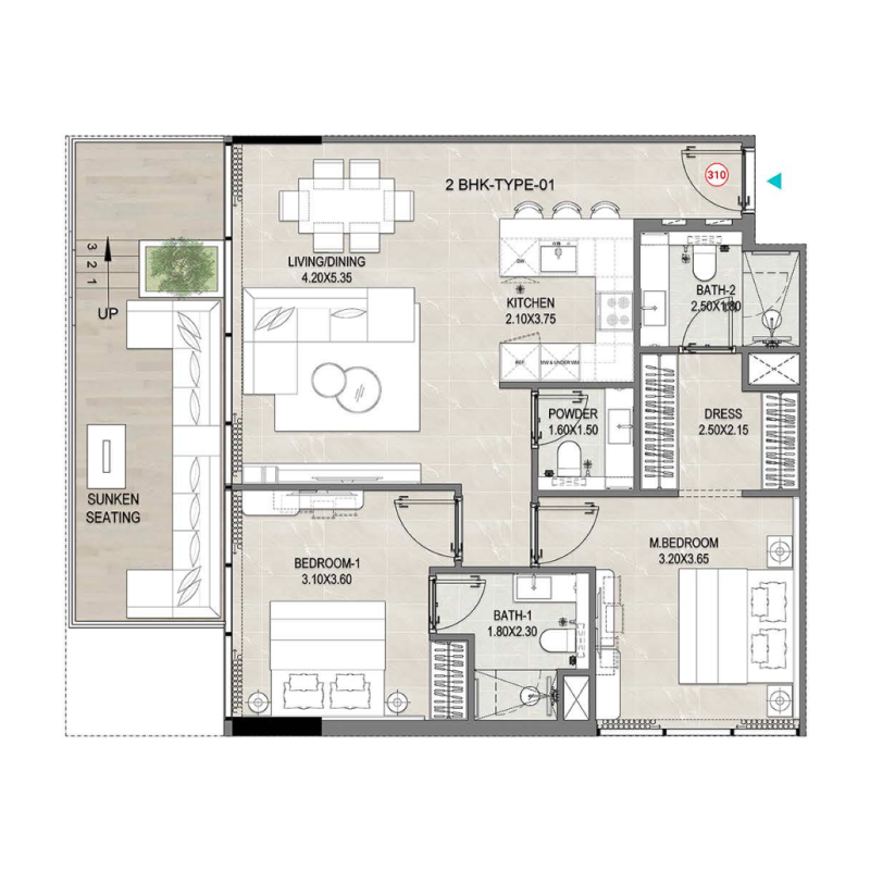 2 Bedrooms