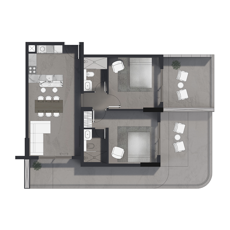2 Bedrooms