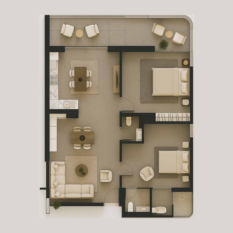 2 Bedrooms