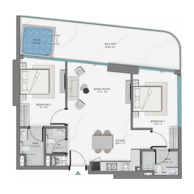 2 Bedrooms