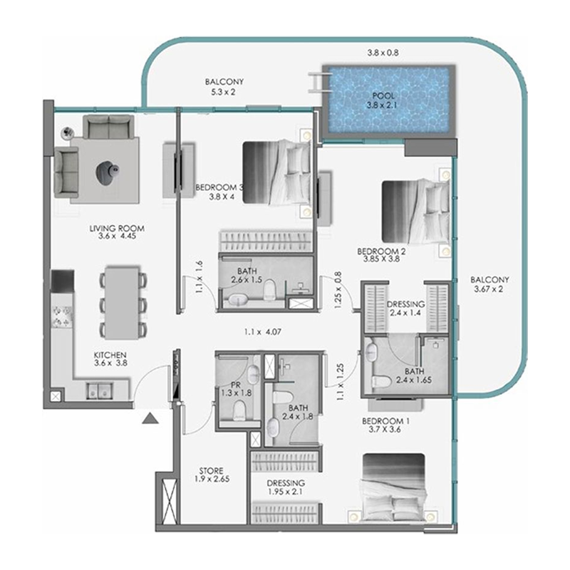 3 Bedrooms