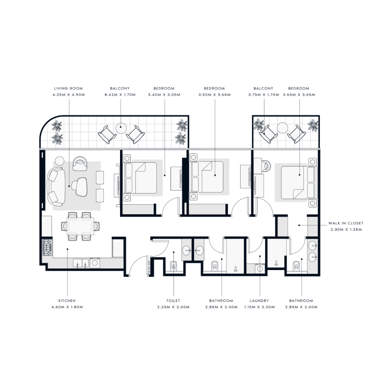 3 Bedrooms