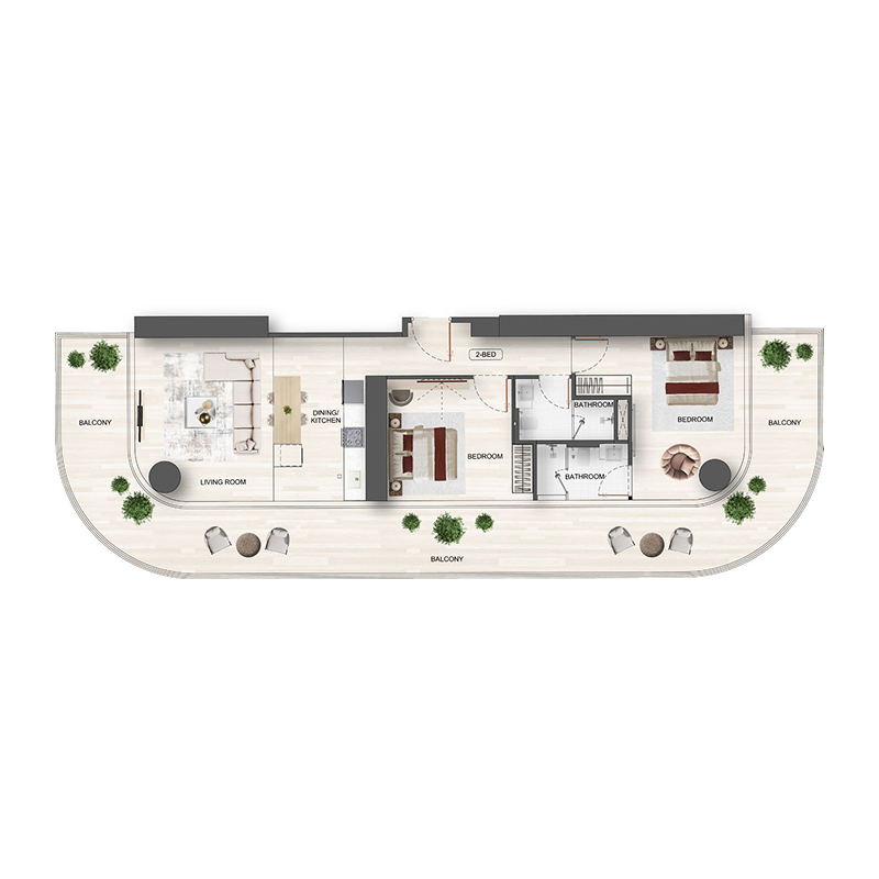 2 Bedrooms