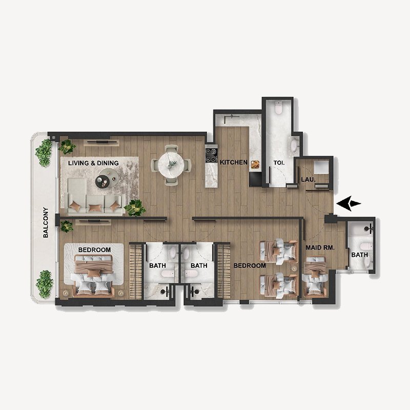 2 Bedrooms