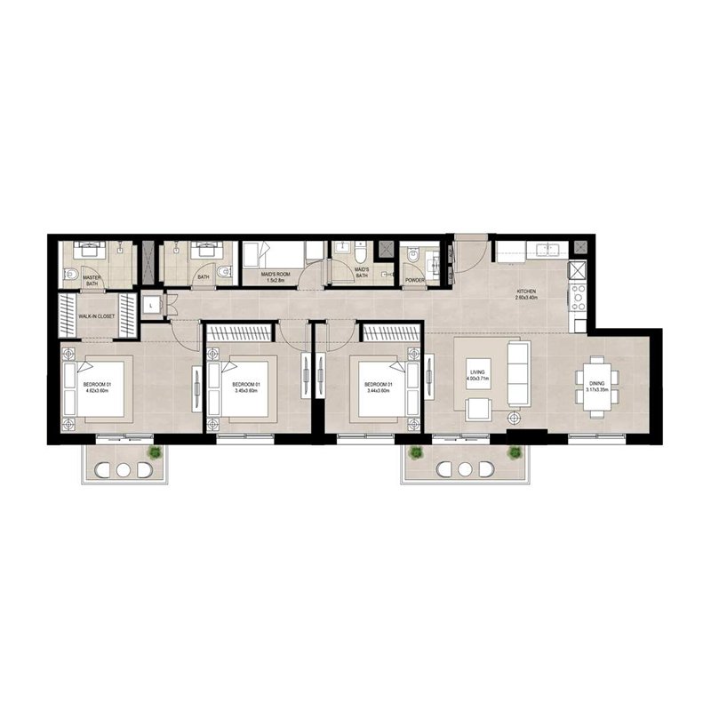 3 Bedrooms