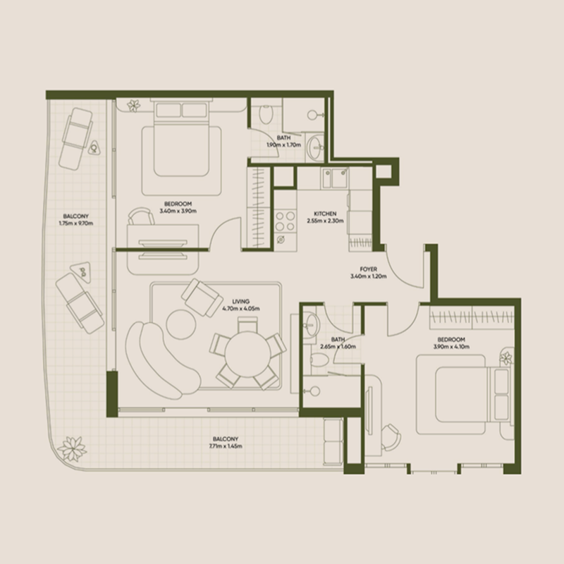 2 Bedrooms