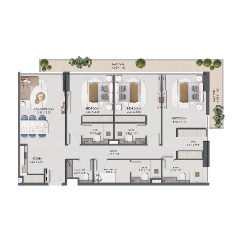 3 Bedrooms