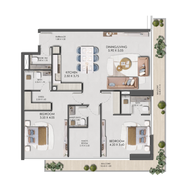 2 Bedrooms