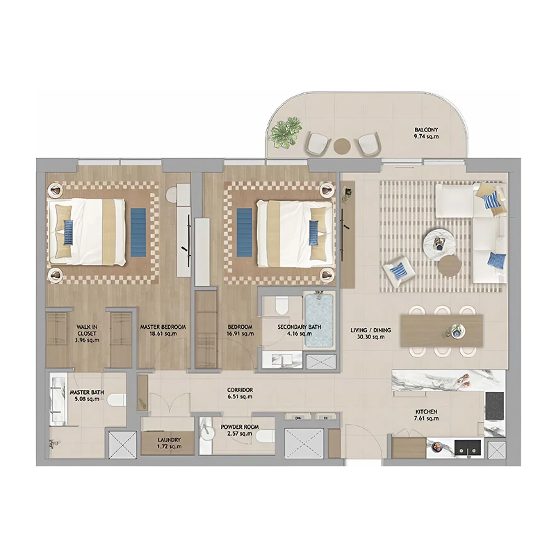2 Bedrooms