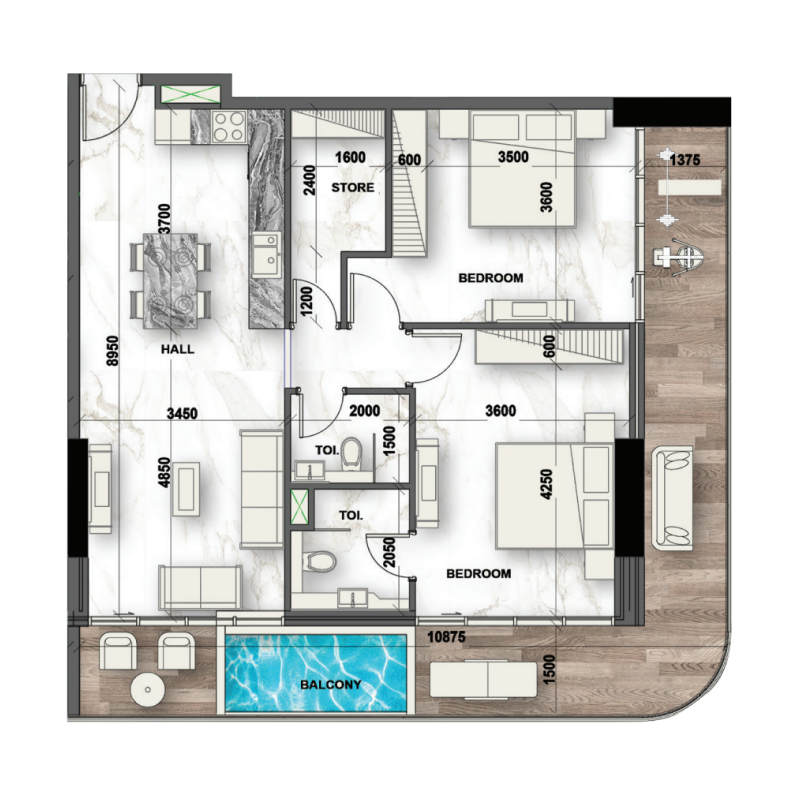 2 Bedrooms