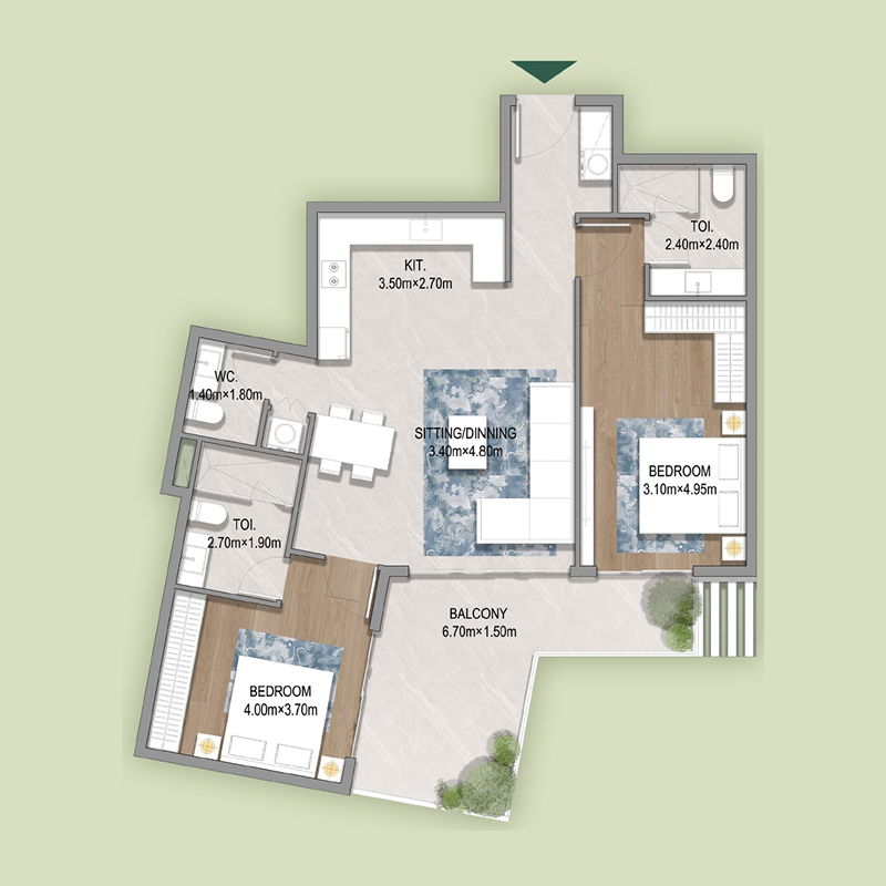 2 Bedrooms
