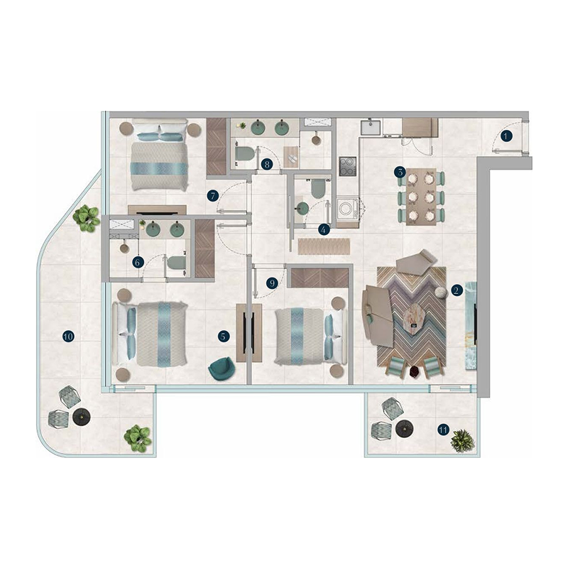 3 Bedrooms