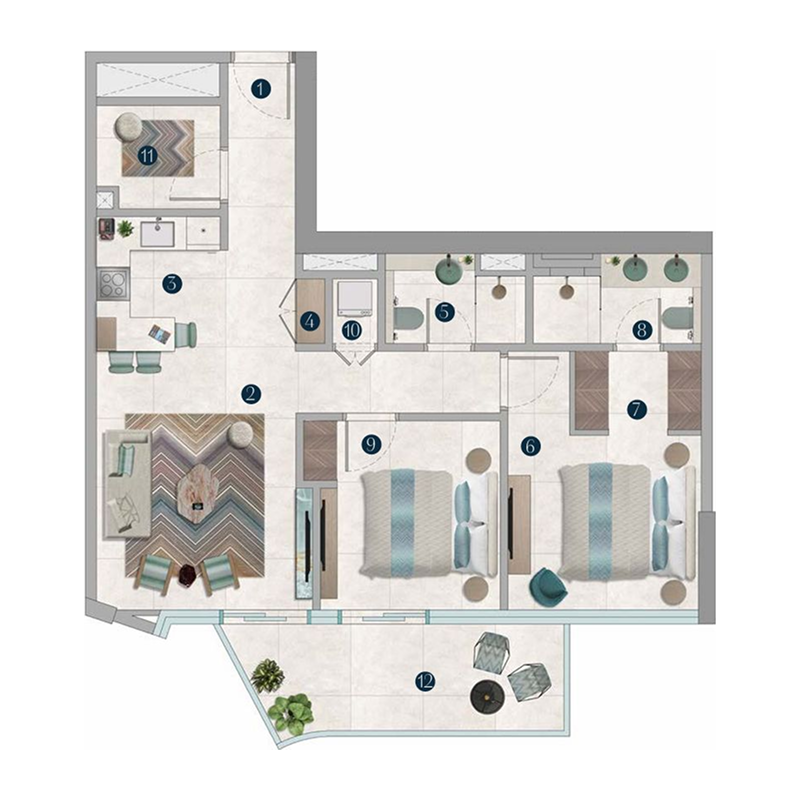 2 Bedrooms