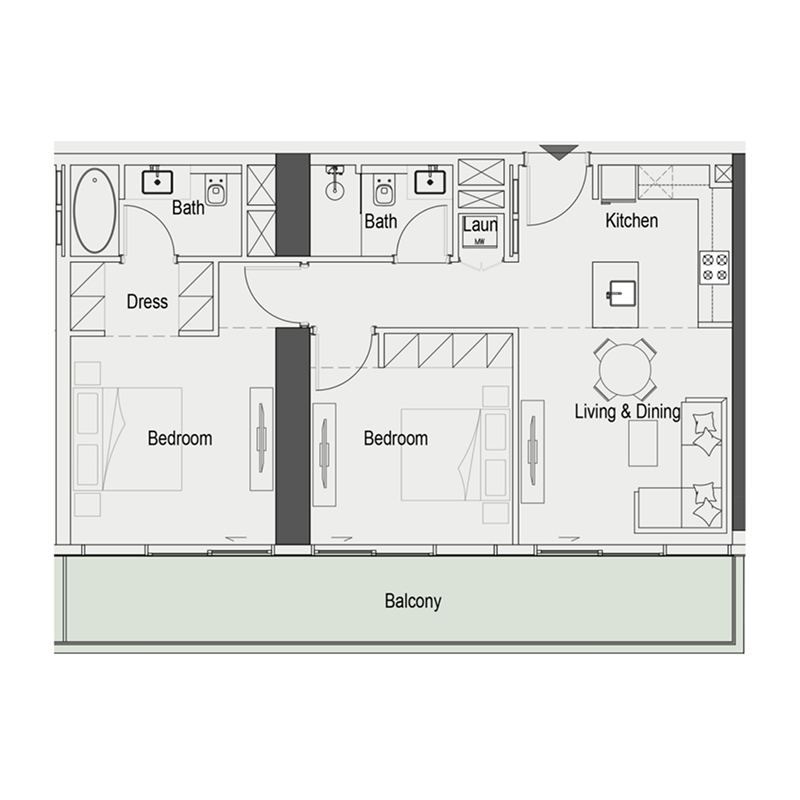 2 Bedrooms