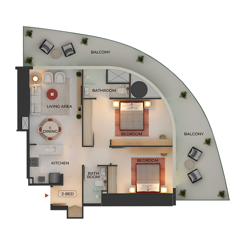 2 Bedrooms