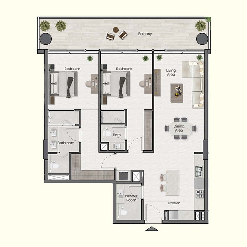 2 Bedrooms